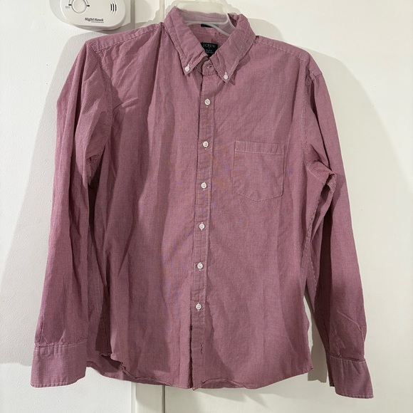 J. Crew Flex Cotton Blend Slim Fit Red Long Sleeve Button Down Men's Size XL - Picture 1 of 10